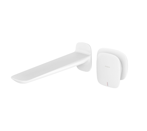 Phoenix Nuage Wall Basin / Bath mixer Set 200mm Matte White 129-7810-80