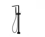 Meir Freestanding Bath Mixer with Hand Spray Square MB08 Matte Black (2530551562300)