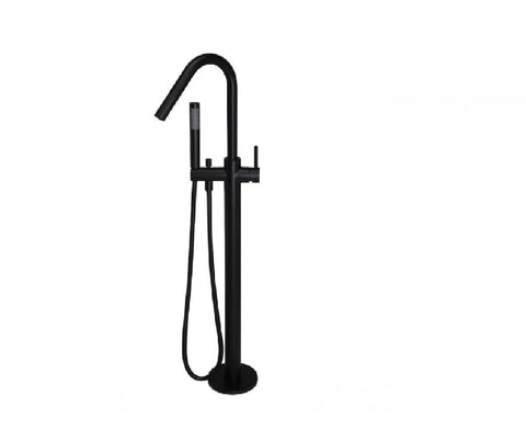 Meir Freestanding Bath Mixer with Hand Spray Round MB09 Matte Black (2530551595068)