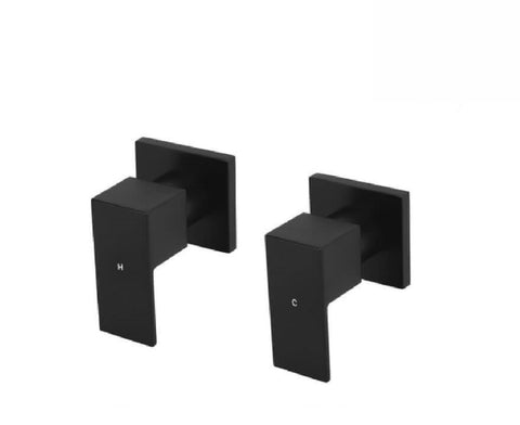 Meir Shower/ Bath Wall Top Assembly Square MW04 Matte Black (2530551005244)