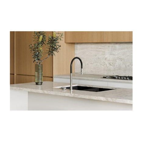 Phoenix Axia Sink Mixer Hob Set Flexible Hose Brushed Nickel 117-7570-40