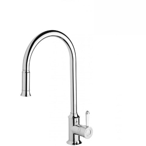 Phoenix Nostalgia Pull Out Sink Mixer Chrome/ White (4129898397756)