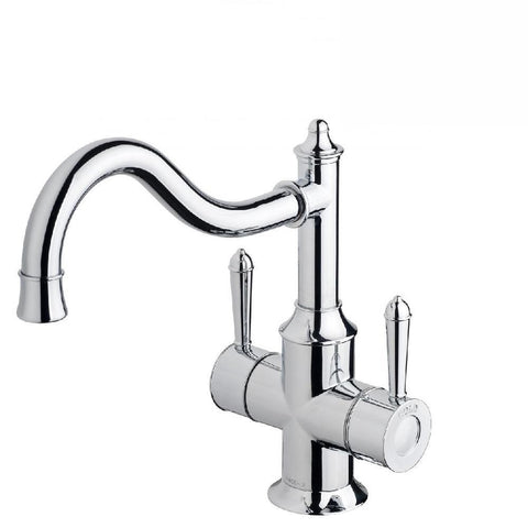 Phoenix Nostalgia Twin Handle Sink Mixer 220mm Shepherds Crook Chrome (4129898430524)