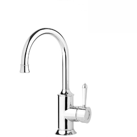 Phoenix Nostalgia Sink Mixer 160mm Gooseneck Chrome/ White (4129898627132)