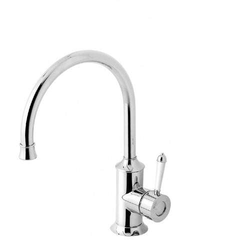 Phoenix Nostalgia Sink Mixer 220mm Gooseneck Chrome/ White (4129898692668)