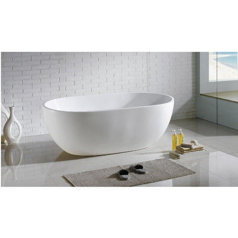 Oliver Freestanding Bath 1300x750x550mm (Acrylic) Gloss White PBK-OVBT1300NF