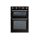 Euro Appliances Oven Double 60cm Multifunction Stainless Steel/Black EO8060DBK
