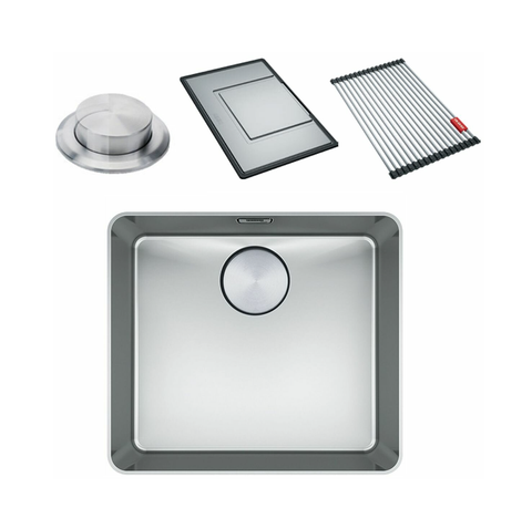 Franke Mythos Single Bowl 450mm Top/ Flush Mount Stainless Steel with Accessories MYX210-45FPC