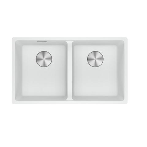 Franke Sink Maris Double Bowl 760mm Flushmount (Inc.DT651) Polar White MRG220/35-35FPC PW
