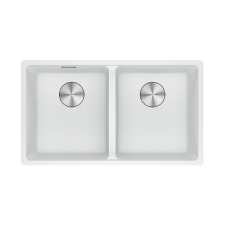 Franke Sink Maris Double Bowl 760mm Flushmount Polar White MRG 220/35-35B PW