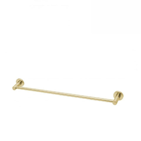 Phoenix Radii Single Towel Rail 600mm Round Plate Brushed Gold (4129900724284)