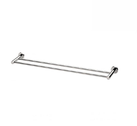 Phoenix Radii Double Towel Rail 800mm Round Plate Chrome (2530534490172)