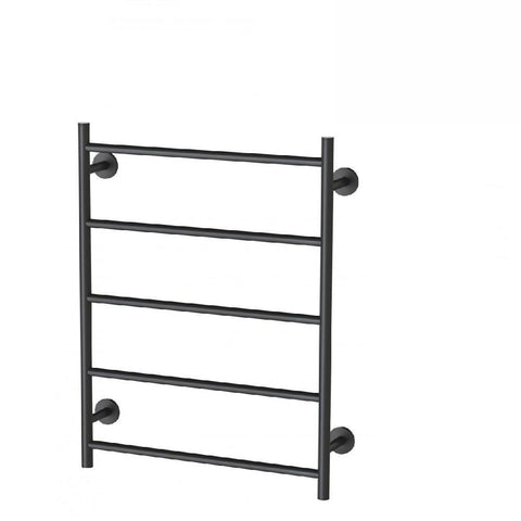 Phoenix Radii Heated Towel Ladder 550 x 740mm Round Plate Matte Black (4129901412412)