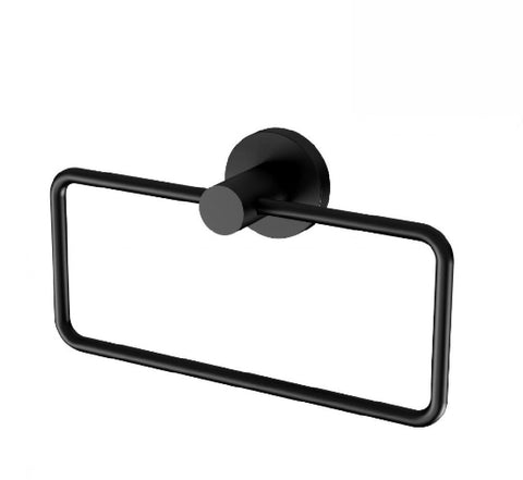 Phoenix Radii Hand Towel Holder Round Plate Matte Black (2530535211068)