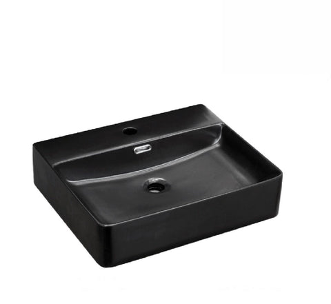 Fienza Above Counter Ceramic Basin Petra 1th Matte Black (2530540748860)
