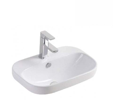 Fienza Semi Inset Ceramic Basin Parisa 1th White (2530541011004)