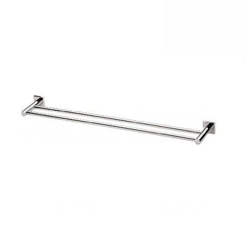 Phoenix Radii Double Towel Rail 800mm Square Plate Chrome (2530534850620)