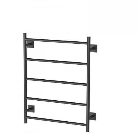 Phoenix Radii Heated Towel Ladder 550 x 740mm Square Plate Matte Black (4129903444028)