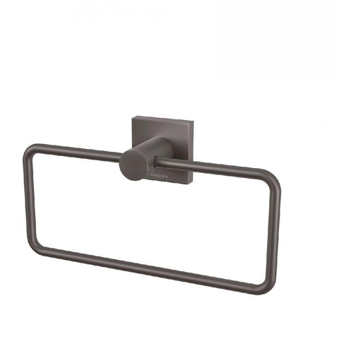 Phoenix Radii Hand Towel Holder Square Plate Brushed Gun Metal (4129903870012)