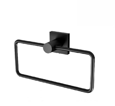 Phoenix Radii Hand Towel Holder Square Plate Matte Black (2530535473212)