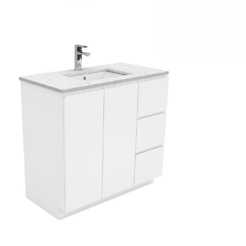 Fienza Sarah 900mm Bianco Marble Vanity Unit White Fingerpull on Kickboard (4129887911996)