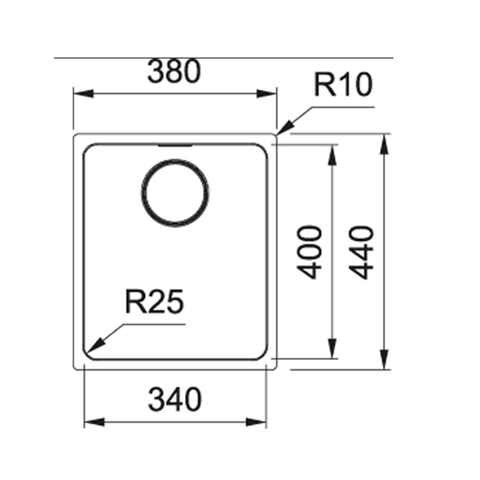 Franke Mythos Single Bowl 340mm Undermount Stainless Steel MYX110-34B