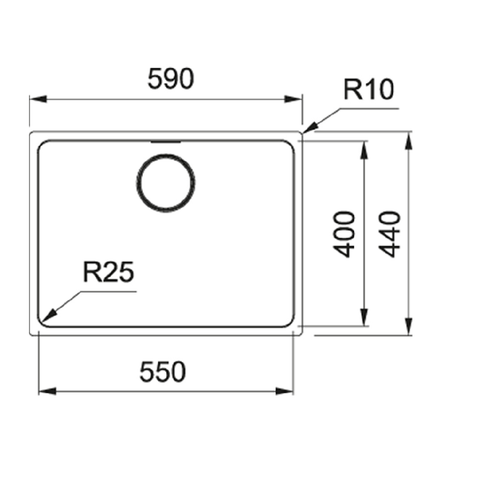 Franke Mythos Single Bowl 550mm Undermount Stainless Steel MYX110-55B
