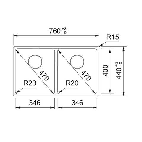 Franke Sink Maris Double Bowl 760mm Topmount Stone Grey MRG 620/35-35B SG