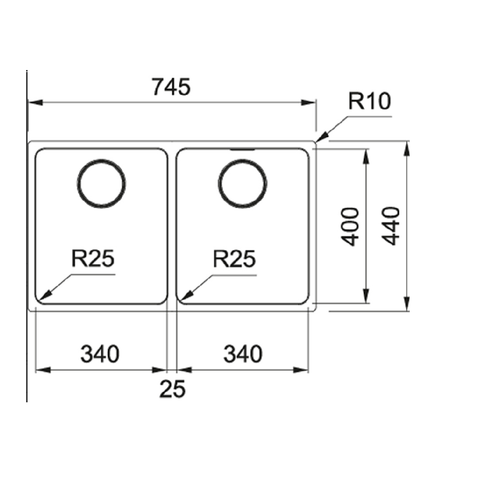 Franke Mythos Double Bowl 705mm Undermount Stainless Steel MYX120-34/34B
