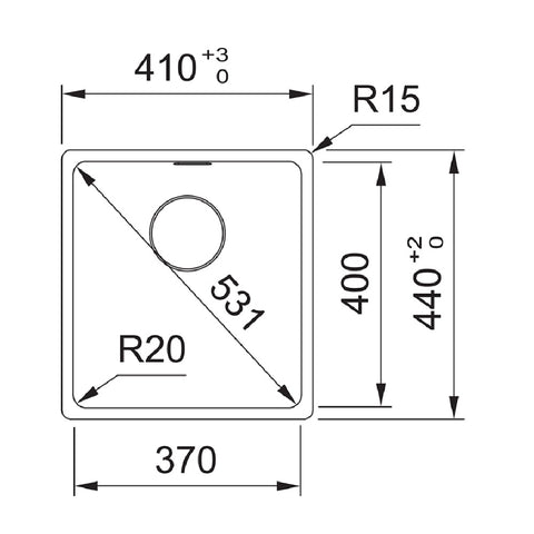 Franke Sink Maris Single Bowl 370mm Topmount TM Polar White MRG610-37B - PW