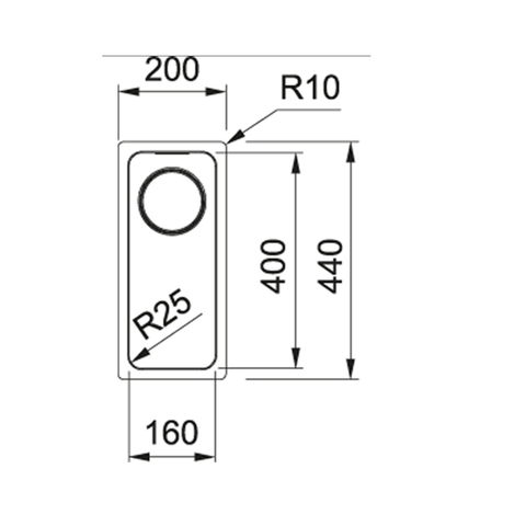 Franke Mythos Single Bowl 160mm Undermount Stainless Steel MYX110-16B