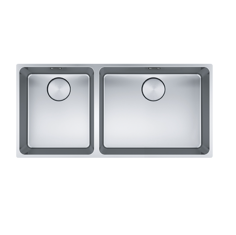 Franke Mythos Double Bowl 895mm Top Mount/ Flush Mount/ Undermount Stainless Steel with Accessories MYX220-50/34FPCSBL