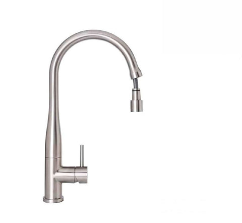 Linkware Elle Kitchen Mixer Gooseneck Stainless Steel Finish with Pull Out Spray (2530543108156)