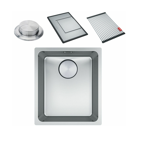 Franke Mythos Single Bowl 340mm Undermount Stainless Steel with Accessories MYX110-34FPC