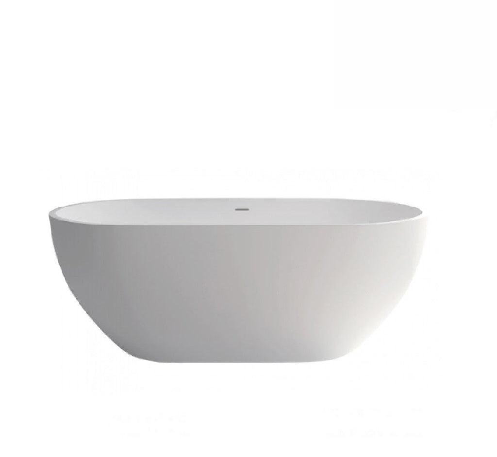 Fienza Nero Cast Stone Solid Surface Bath 1550mm Matte White (2530539700284)