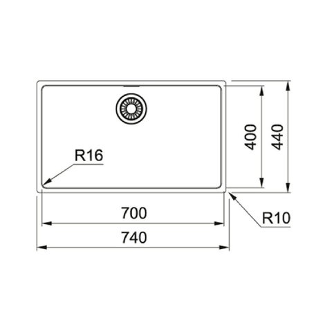 Franke Sink Maris Single Bowl 700mm- Stainless Steel- MRX210-70 (4429427081276)
