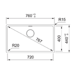 Franke Sink Maris Single Bowl 720mm Topmount TM Onyx MRG610-72B - ON