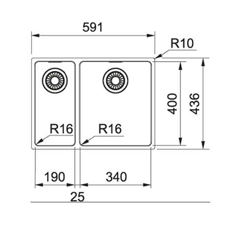 Franke Sink Maris 1 & 1/3 Bowl- Stainless Steel- MRX260-34/19 SBL (4429427114044)
