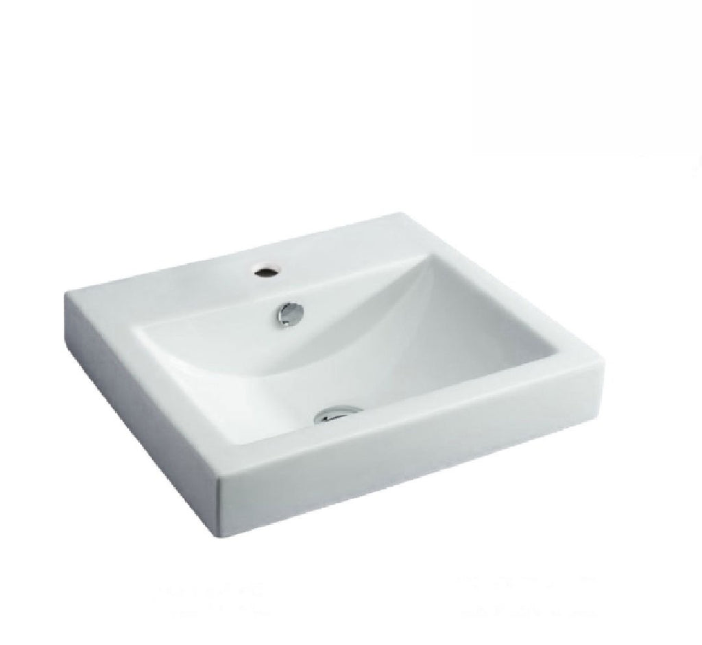 Fienza Semi Inset Ceramic Basin Low Profile 1th White (2530541142076)