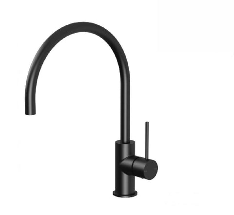 Phoenix Vivid Slimline Sink Mixer 220mm Gooseneck Matte Black (2530530558012)