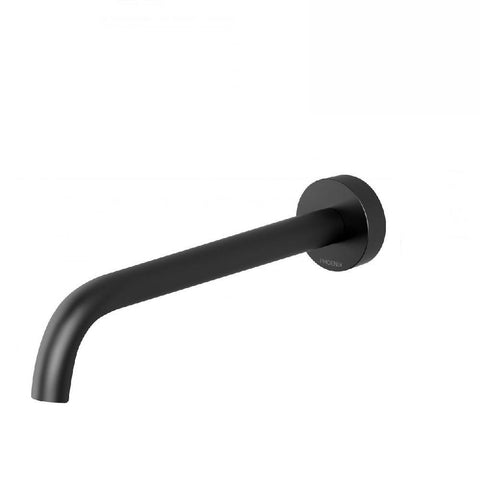 Phoenix Vivid Slimline Wall Basin Outlet 230mm Curved Matte Black (4129907441724)