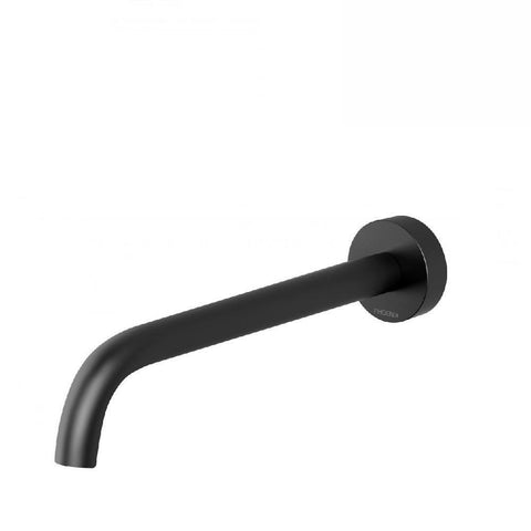 Phoenix Vivid Slimline Wall Bath Outlet 230mm Curved Matte Black (4129907638332)