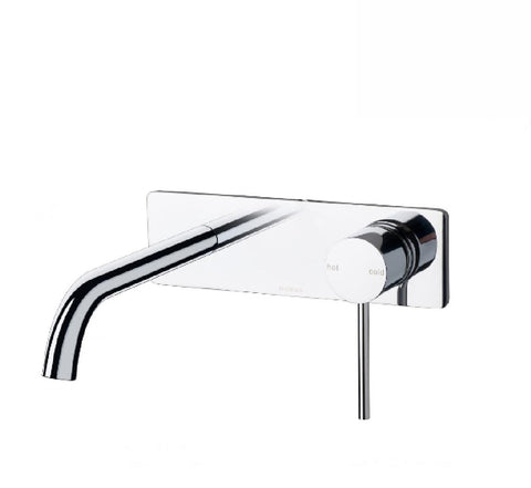 Phoenix Vivid Slimline Wall Basin Mixer Set 180mm Curved Chrome (2530531213372)